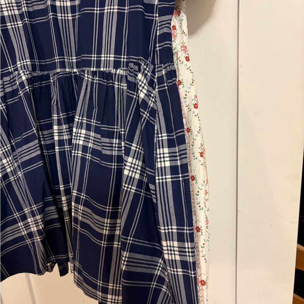 Hill House Mini Dress Duo — Navy Plaid & Cream Floral - Picture 7 of 7